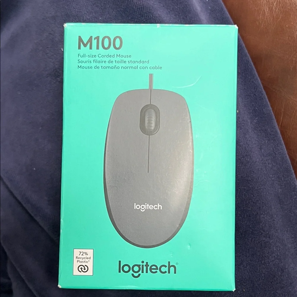 Logitech M100 Wired Mouse in Black New In Box